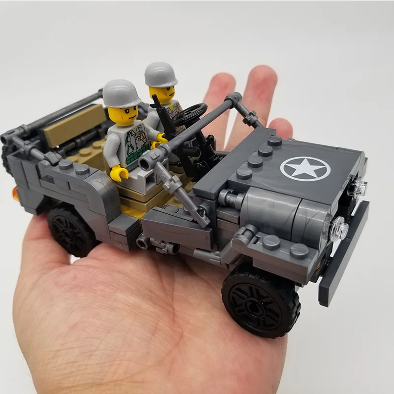 

Jeep Model Military US Building Blocks World War Classic Military Vehicle Model Compatible For Children KAZI 82007 X013