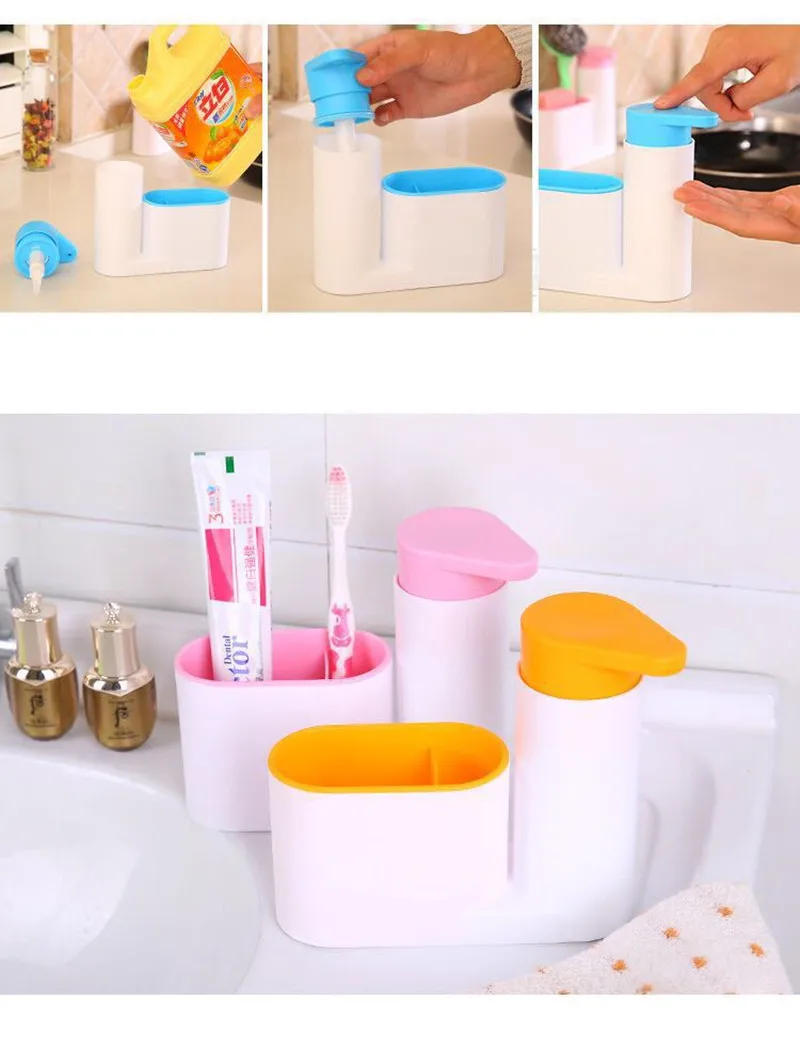 Kitchen Soap Dispenser Bathroom Detergent Dispenser for Liquid Soap Liquid Detergent Storage Box For Cleaning Dish Pan