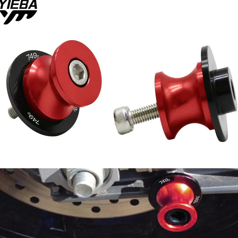 With 749s LOGO 8MM Aluminum Swingarm Motorcycle Accessories Spool Slider Stand Screws For DUCATI 749S 749 S 2003 2004 2005 2006