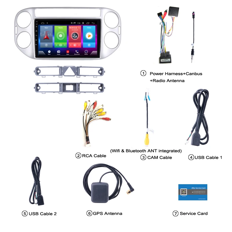 Clearance Full Touch Screen Car Android 8.1 Radio Player For V W tiguan 2010-2018 DSP GPS Navigation Video Multimedia Built in Bluetooth 2