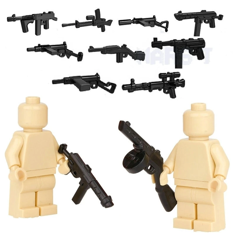 

HOT Military Swat Team Guns Weapon Building Blocks City Police Soldiers Figure WW2 LegoINGlys Military Army Builder Series