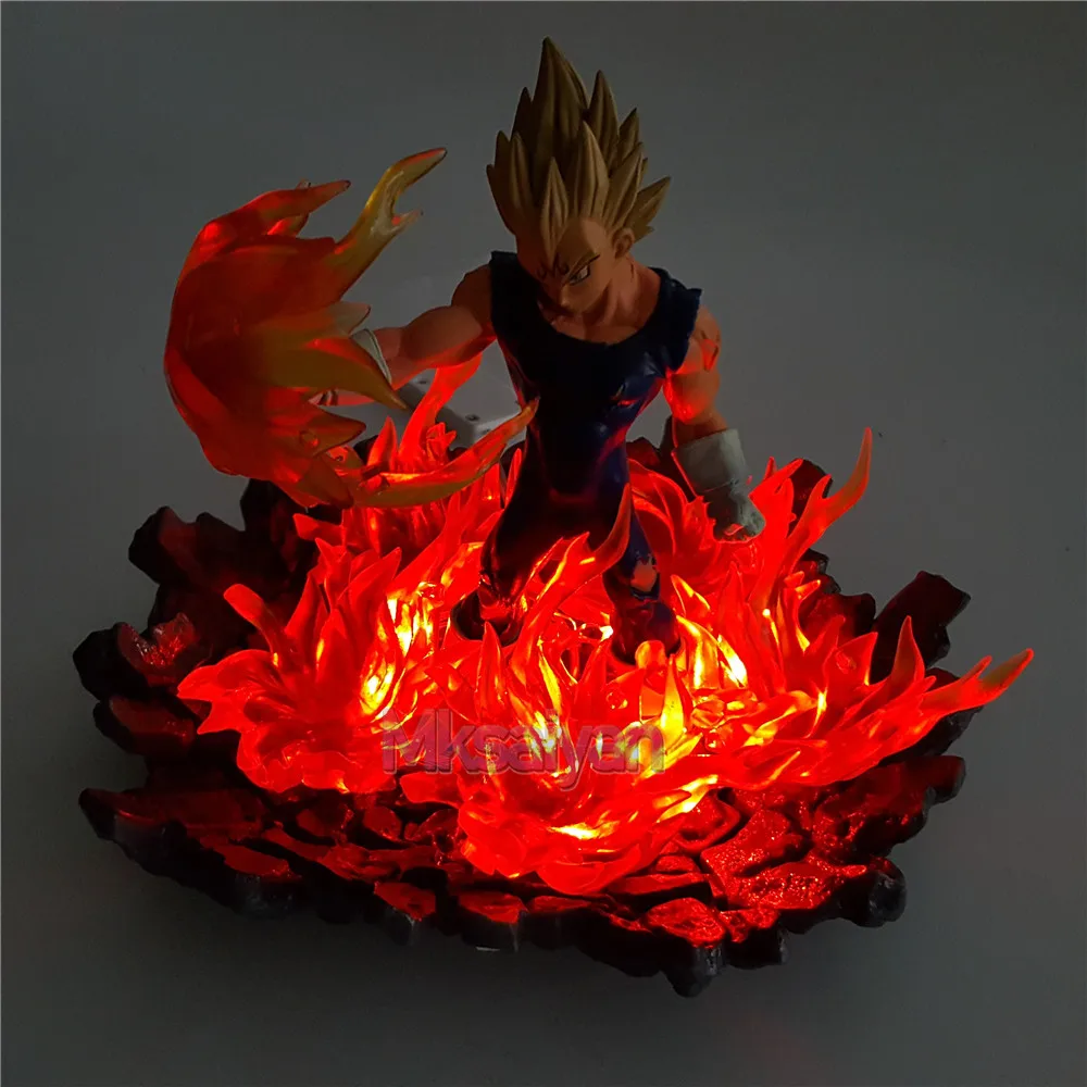 Dragon Ball Z фигурки Вегета Супер Саян огненная сила DIY Модель ПВХ светодиодный