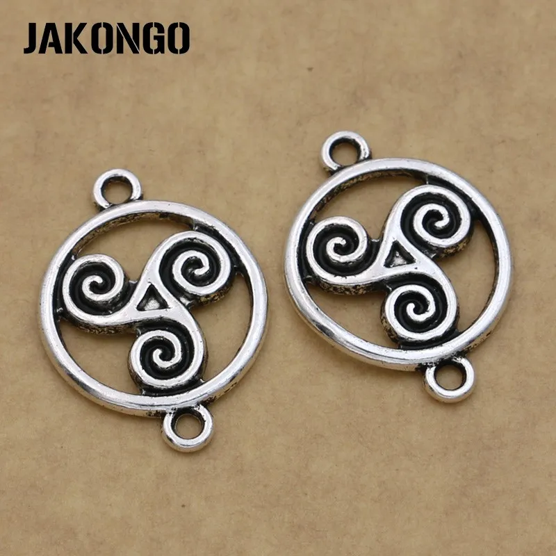 

JAKONGO Antique Silver Plated Round Recycle Connector for Jewelry Making Bracelet Accessories Jewelry Findings DIY 15pcs/lot