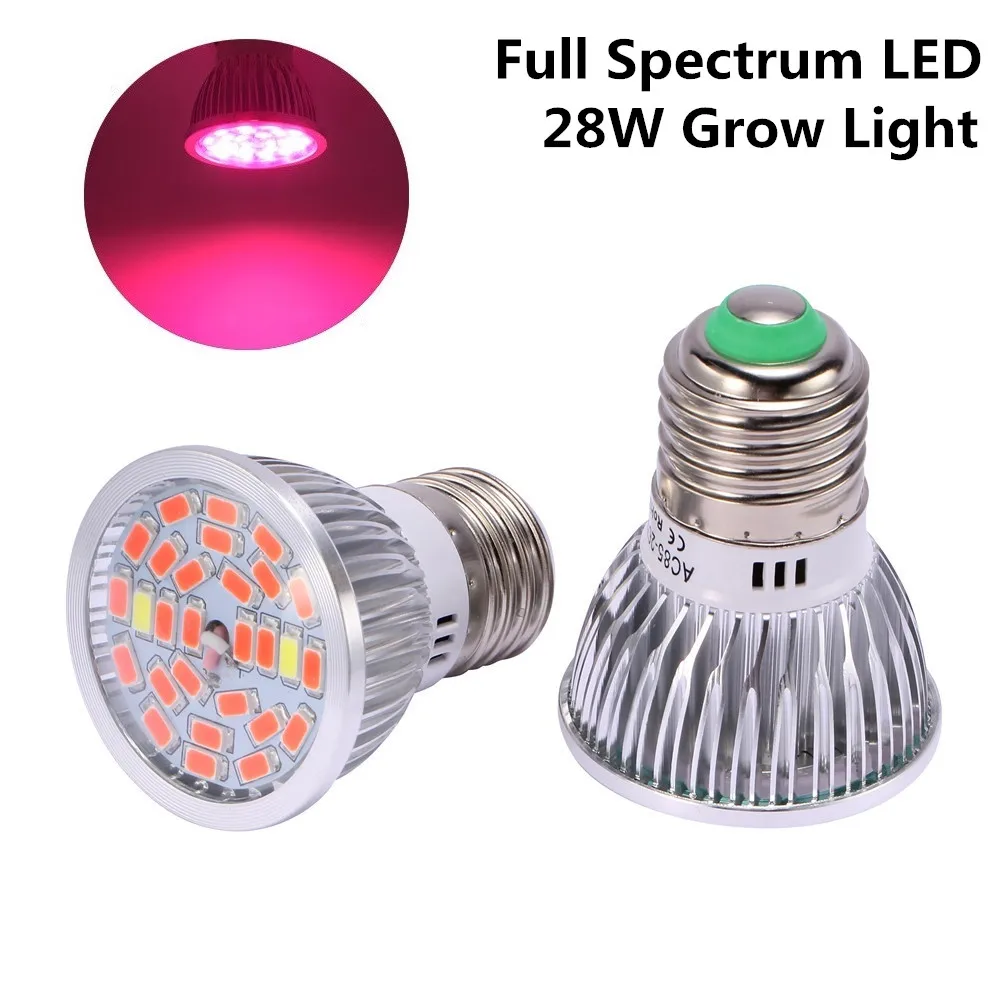 28W Full Spectrum E27 Led Grow Light Growing Lamp Light Bulb For Flower Plant YD