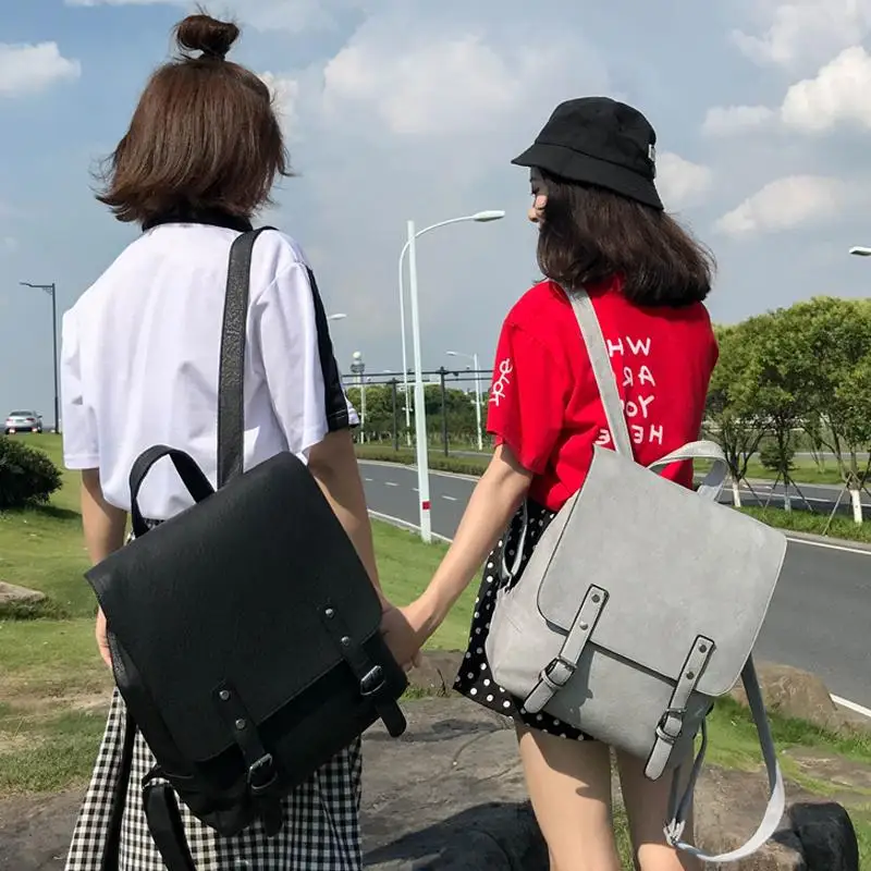 

Joypessie Brand Vintage Women Backpack Casual Large Capacity Shoulder Bags PU Leather School Backpacks for Teenage Girls Mochila