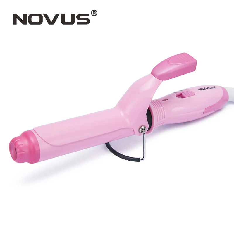 

NOVUS Mini Ceramic Curling Iron Wand Lady Hair Curler Crimper Heating Curly Hair Iron Cute Style Pink Styling Tools For Travel