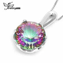 9ct Increíble RONDA Genuino del envío Mystic Rainbow Topazs Colgante Esterlina del Sólido 925 de Plata 2016 Marca Nueva Joyería de La Manera Para El Mejor Amigo