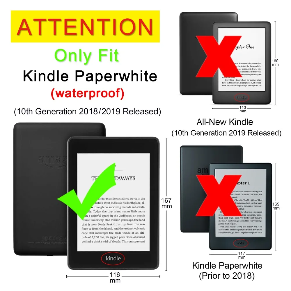 Магнитный умный чехол для Amazon New Kindle Paperwhite 4 Чехол для Kindle Paperwhite чехол