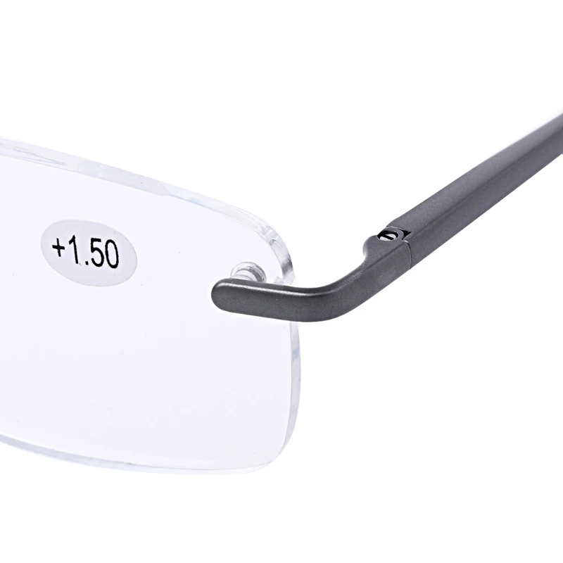 Алюминиевый металлический без оправы очки для чтения пресбиопические очки полимерная линза+ 1,0~+ 3,5