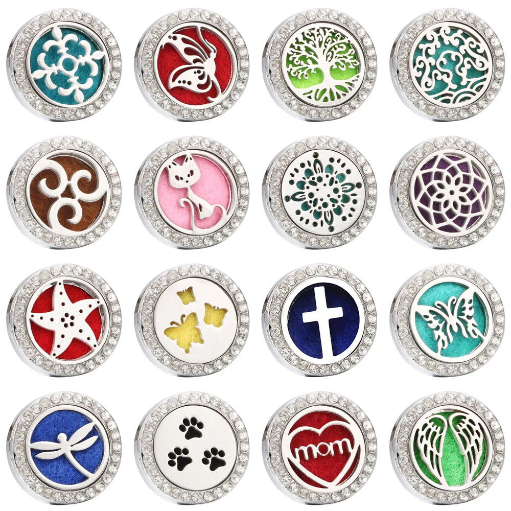 

New Aromatherapy 18mm Snap Buttons Perfume Locket Magnetic Stainless Steel Essential Oil Diffuser Snap Button Bracelet Jewelry