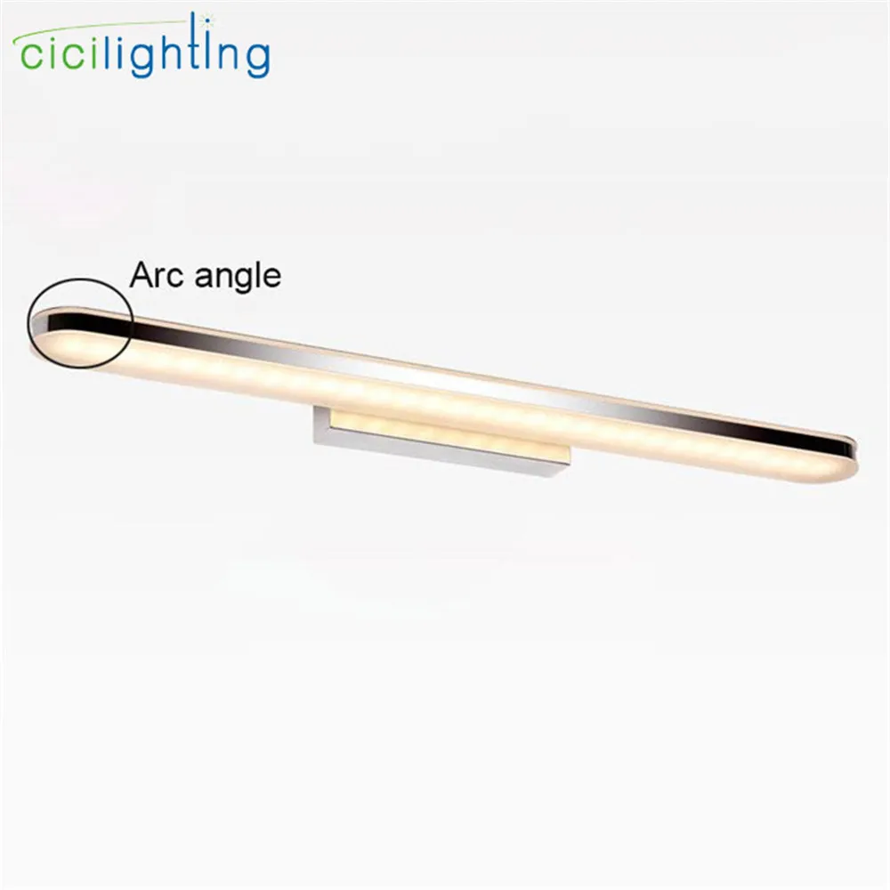 L40/60/80/100 سنتيمتر أكريليك حديث LED الجبهة مرآة ضوء 8/12/16/24 W LED الحمام دش الغرور جدار مصباح قوس أو زاوية الحق الشمعدان