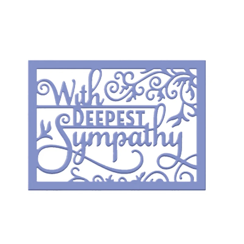 

With Deepest Sympathy Frame Metal Cutting Dies Stencils For DIY Scrapbooking Album Embossing Paper Card Craft Words Die 2018 New
