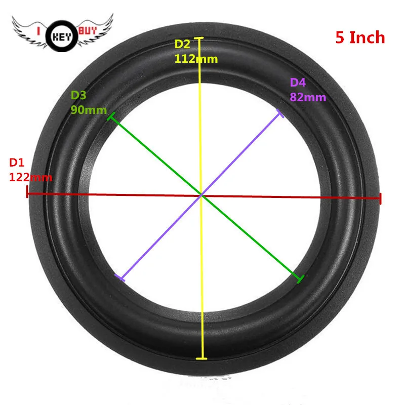 2 шт./партия, 5/6/6,5/10 дюймов, динамик среднего размера, конус, ремонт, аксессуары, поролоновые края, кольцо, сабвуфер, запчасти