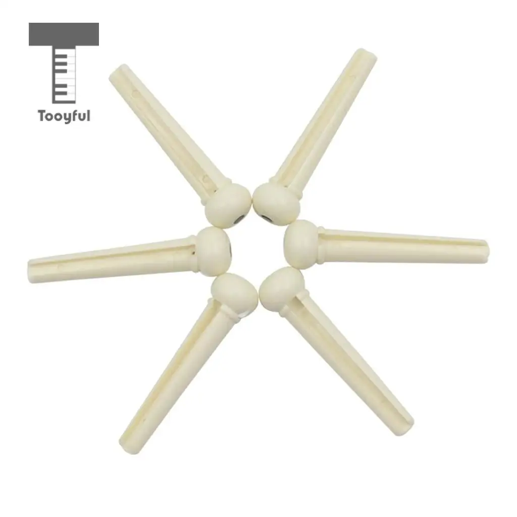 6pcs ABS Wooden Good Hardness Guitar Pegs String Turned Bridge Pin Set for Acoustic Guitar Bridge Pins Replacement Accessories