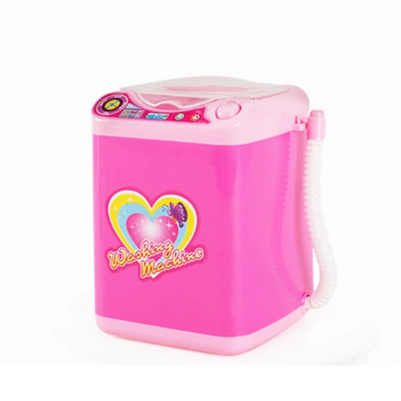 

Mini Simulation Children Play Pretend Toy Electric Cute Cosmetic Powder Puff Washing Machine Makeup Brushes Cleaner Washer Tool