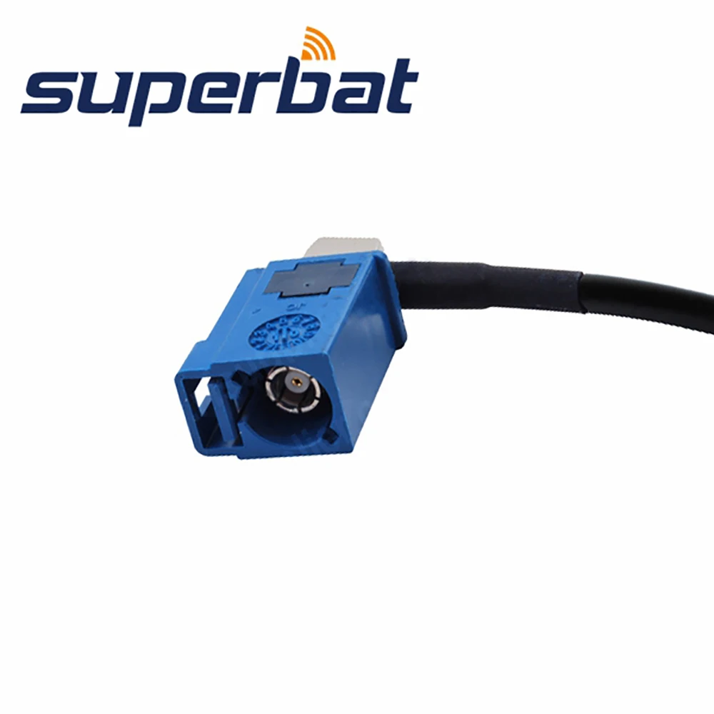 Blue Right Angle to Straight Fakra C Audio Extension Cable