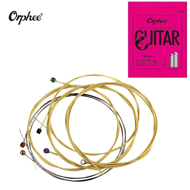 

Orphee 1 SET ACOUSTIC Guitar Strings Hexagonal core+8% nickel FULL,Bronze Bright tone& Extra light Extra Light Medium