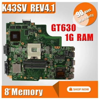 

K43SM Motherboard REV4.1 GT630M 1GB 8 Memory For Asus K43SJ A43S X43S K43S Laptop motherboard K43SM Mainboard K43SV Motherboard