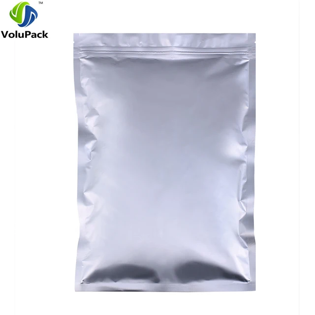 14x20cm(5.5x7.75in) 100pcs Tear Notch Silver heat seal flat ziplock