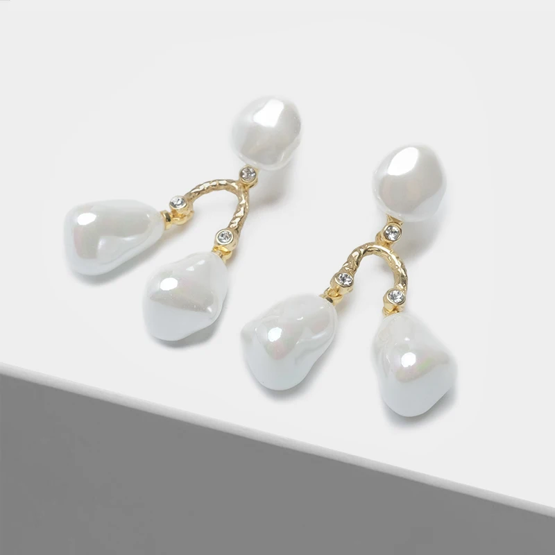 

Irregular pearl pendant fashion drop earrings