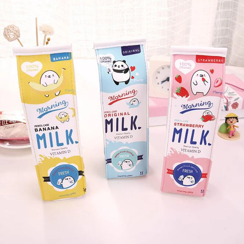 

Character milk box bag style pencil case kids pencil bag children cartoon school supplies stationery pu material estojo