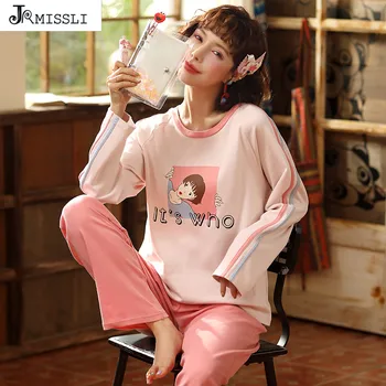 

JRMISSLI Cotton women pajamas plus size women pajamas sleepwear pyjama femme pijama sexy Home Suit