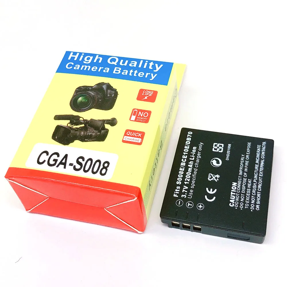 DMW-BCE10 E BP-DC6 CGA-S008 VW-VBJ10 DB-70 Батарея для цифрового фотоаппарата Panasonic DMC-FS3 FS5 FS20 FX30 FX33 FX35 FX36 FX37 FX38 FX55 FX500 FX520