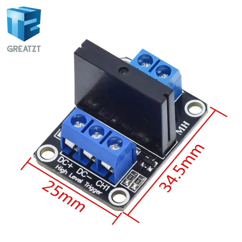 GREATZT 1 шт. 1 2 4 8 канальный 5 В DC релейный модуль твердотельный высокий уровень SSR AVR DSP G3MB-202P реле для Arduino