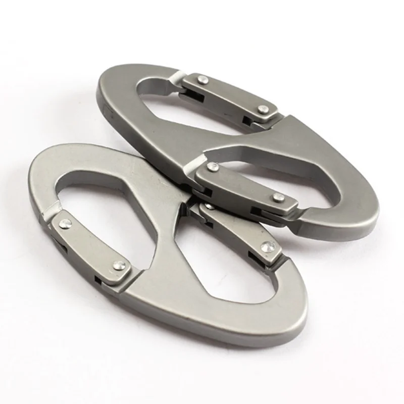2 Pcs S نوع ظهره المشابك تسلق Carabiners EDC المفاتيح التخييم زجاجة السنانير Paracord أدوات تكتيكية لحفظ الحياة والعتاد بالجملة