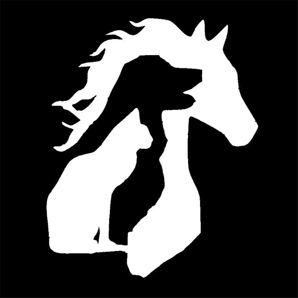 12.515.3CM ANIMAL LOVER Horse Dog Cat Car Sticker Vinyl Decal Funny Cartoon Car Accessories (6)