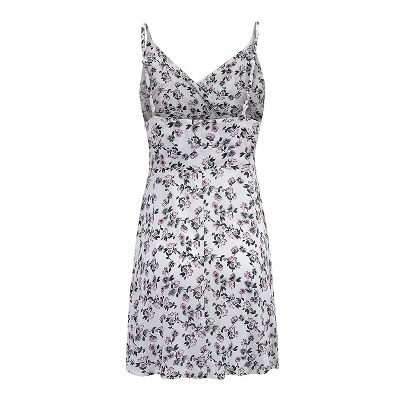 Women Dress 2018 New Floral Print Bohemian Off Shoulder Sleeveless Mini Bodycon Dress Casual Sexy Beach Party Dress F#J06 (10)