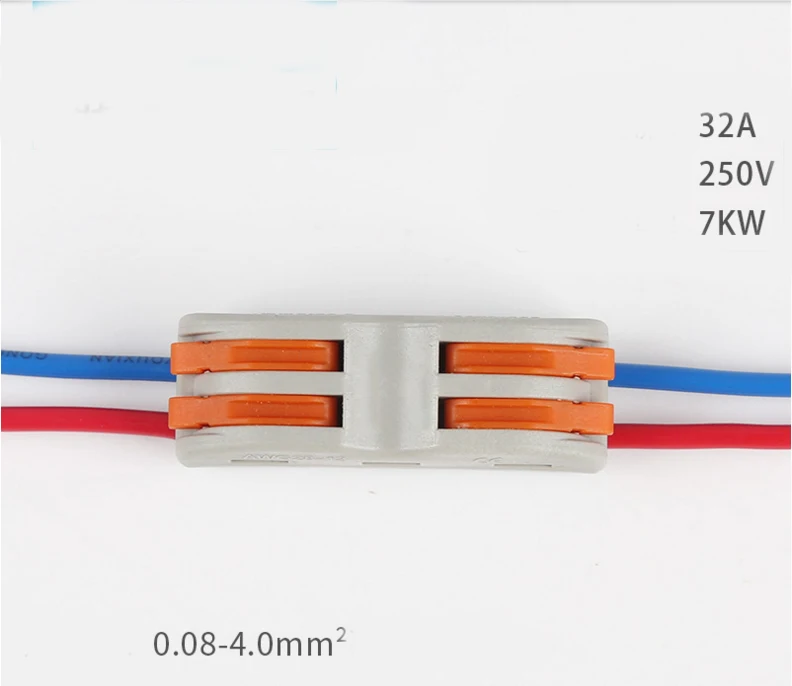 10 шт. 2 Pin Универсальный Компактный проводной разъем проводник клеммный блок с рычагом сплиттер 32A