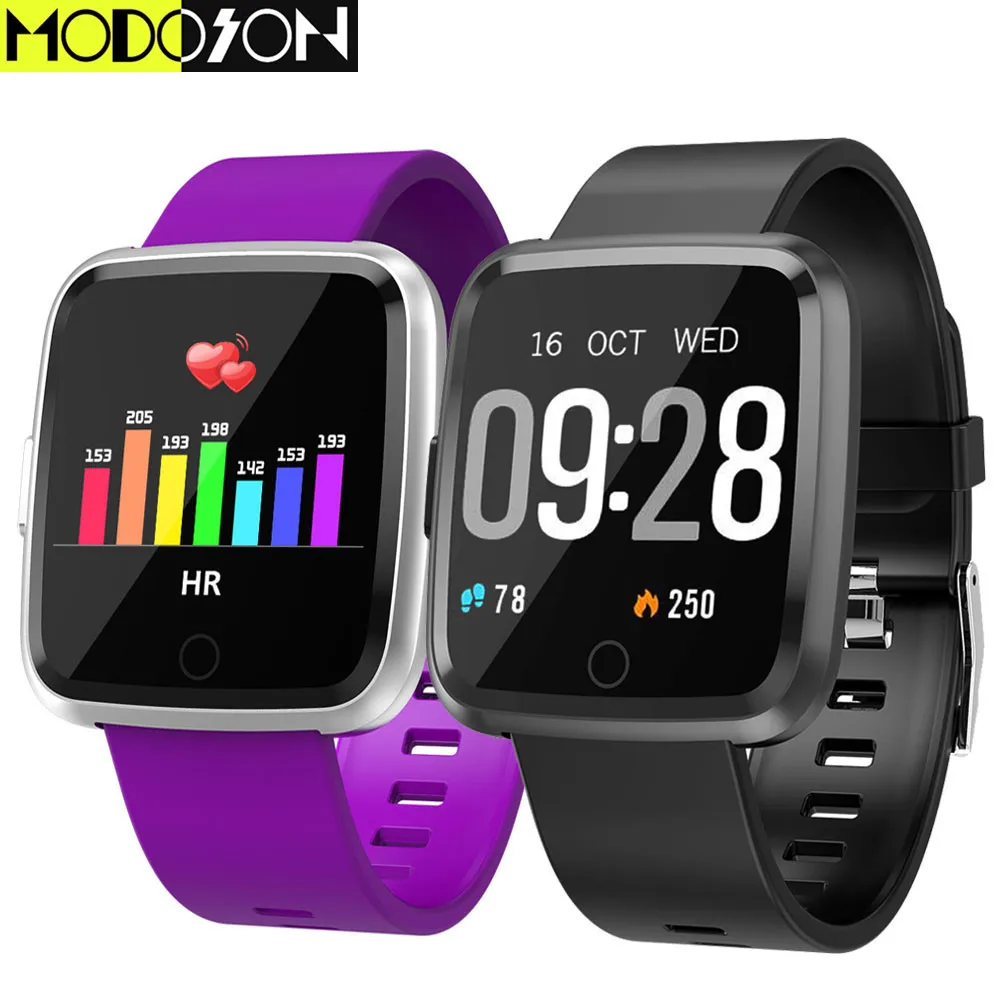Смарт часы MODOSON Y7 фитнес трекер браслет Bluetooth для Samsung Huawei Xiaomi Apple iphone 7 8 X XS MAX