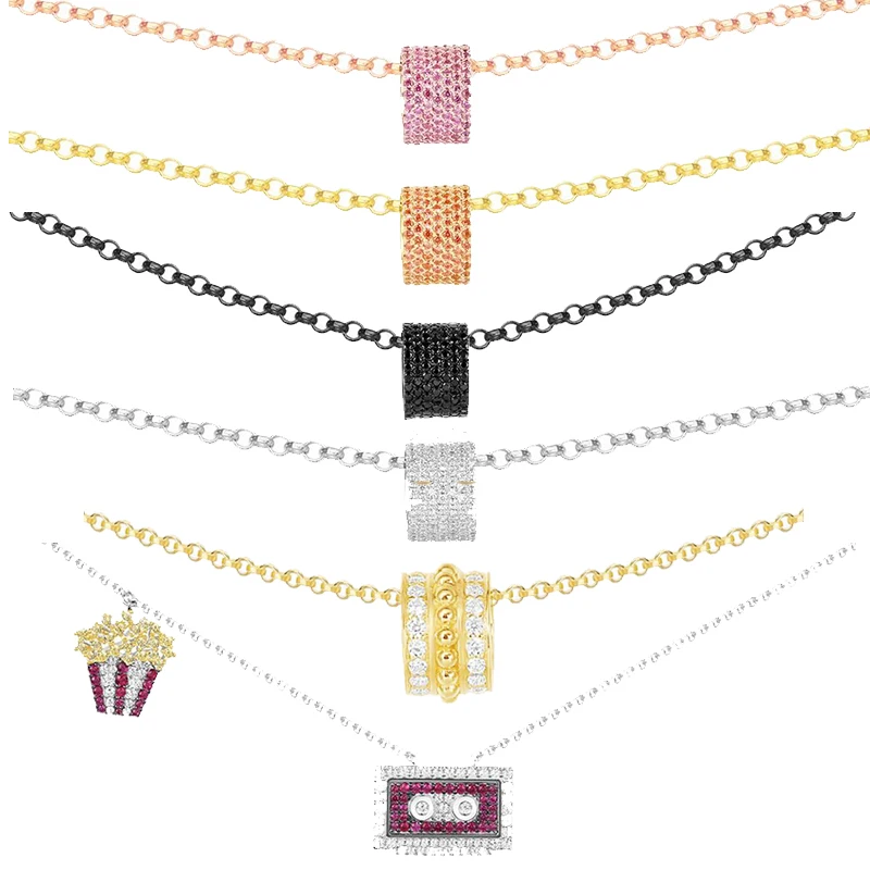 

JEM original 925 sterling silver APM necklace fashion jewelry round popcorn series high quality tape necklace free shipping