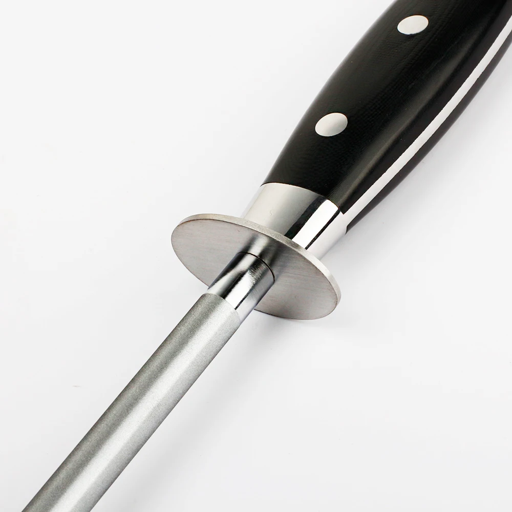 SUNNECKO, профессиональная точилка для ножей, алмазная сталь, точилка для ножей шеф-повара, точильный стержень G10, ручка для дамасских ножей