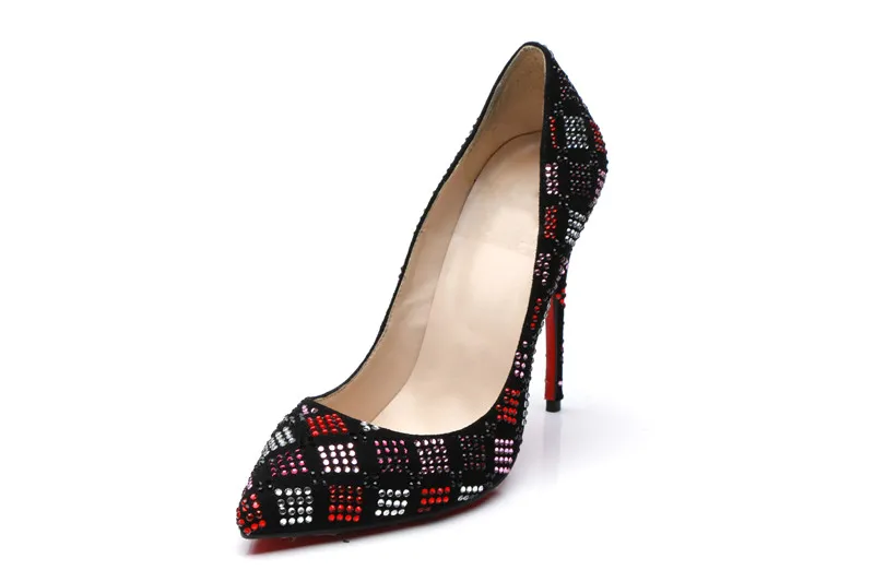 Peu Nouvelle Chaussures Profonde Mélangée Cristal As Damier Sandales Sexy Talons Haute Femme Mince Stiletto Couleur Mode Show Pompes De Soirée v1aZaOn