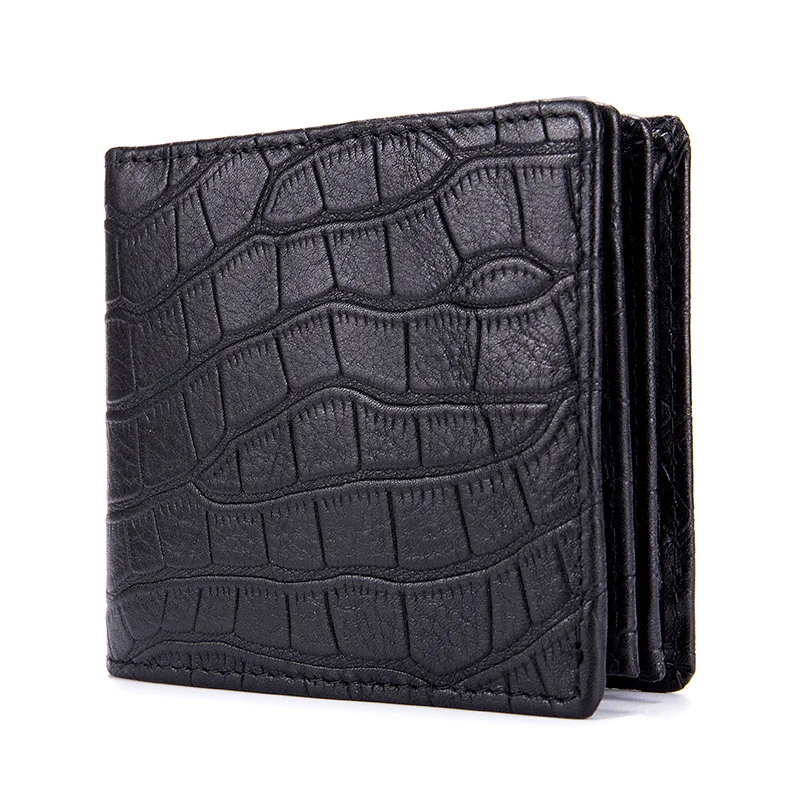 

Stone Pattern Short Wallet Genuine Leather Handmade Men's Business Purse Men's Long Wallet Simple Youth Wallets