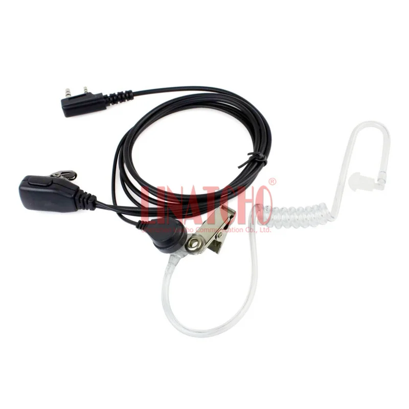 2 pin air tube ear earpiece mic for two way radio baofeng UV 5R BF 888s UV 82 UV 5RE walkie talkie headphone Headset