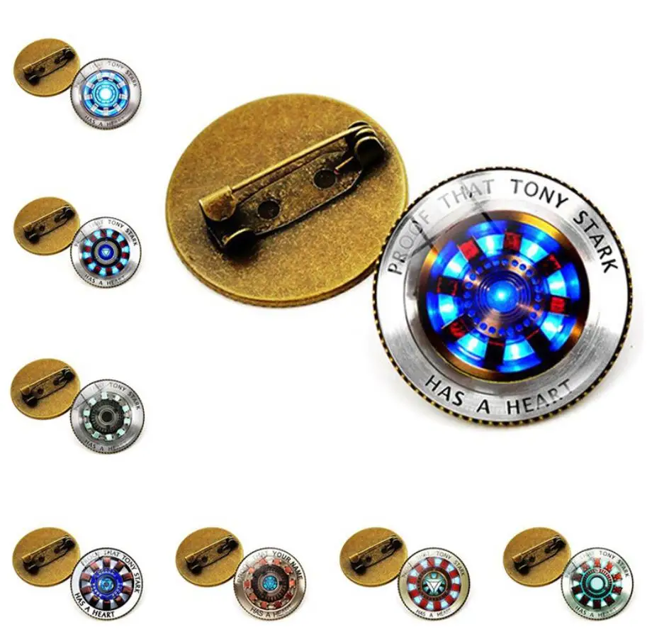 

Iron Man Tony Stark Arc Reactor Print Brooch Badge Marvel The Avengers 4 Endgame Quantum Realm Chest Pin Fans Collection