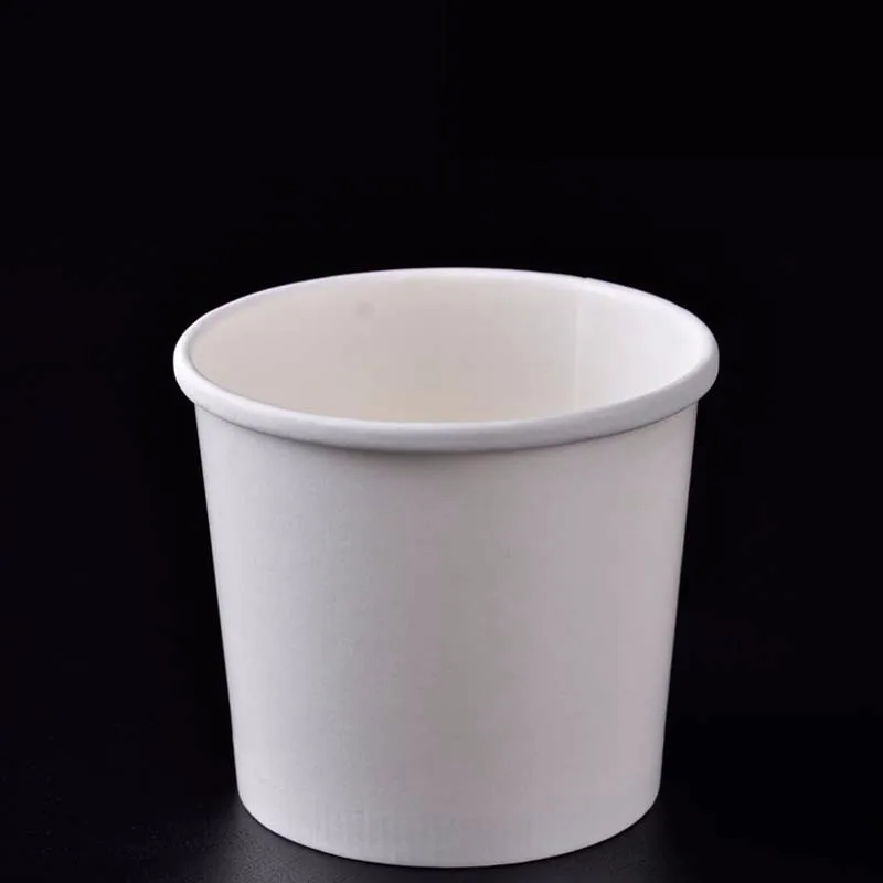 50 шт./лот, белые одноразовые бумажные стаканчики для мороженого высокого качества с крышкой, вечерние стаканчики, поставщик