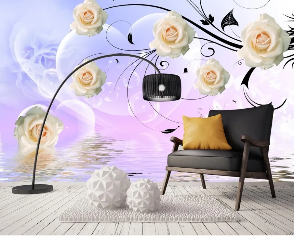 

3d wallpaper for room Simple heart-shaped rose pattern mural background wall mural 3d wallpaper