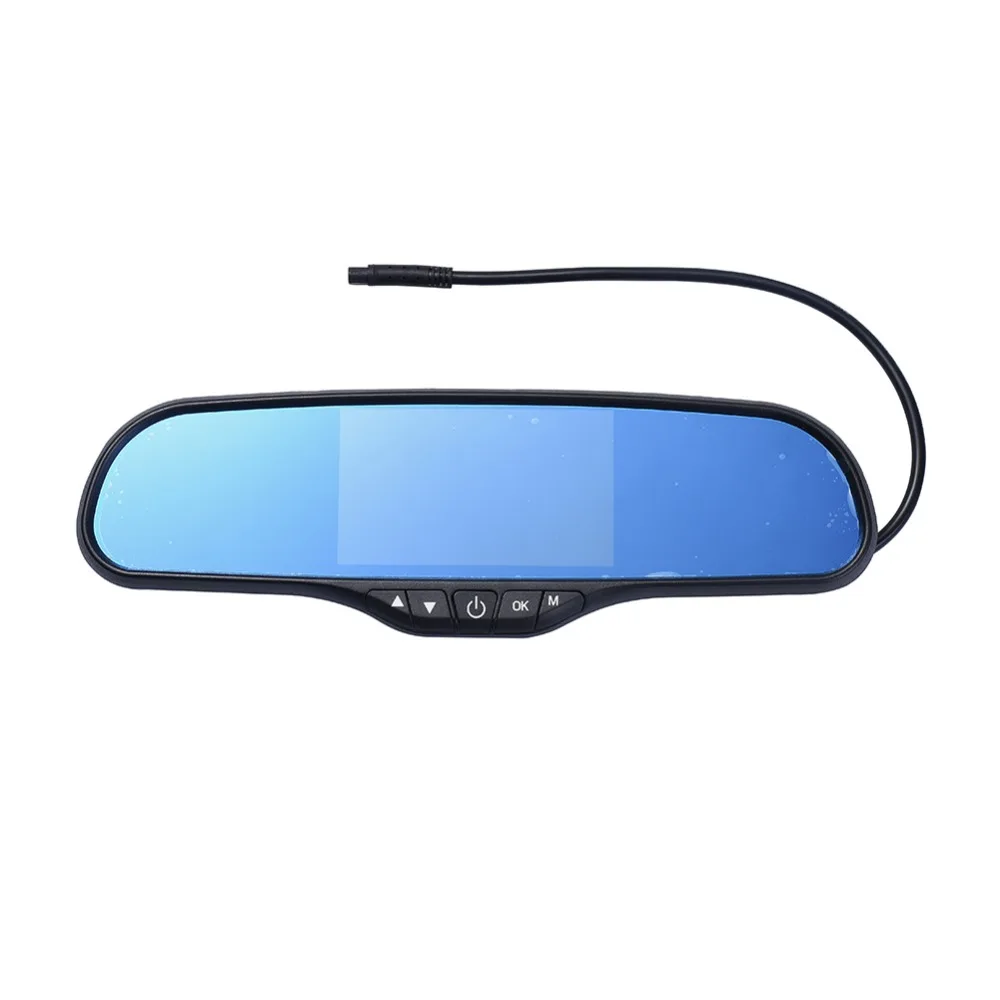  720P Front 720P Rear 160 Degree Car Monitor Wide Angle Rearview Mirror Dual Lens Dash Cam with 4.3