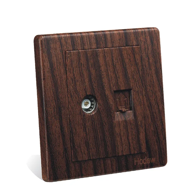 Wall Switch Socket Panel 86 Type Wood Grain Color Network Cable And Wall Switch Socket Panel 86 Type Wood Grain Color Network Cable And