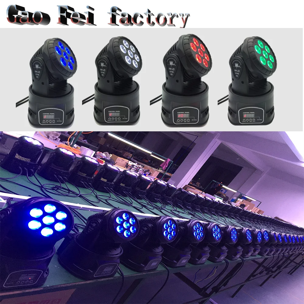 

4pcs 7*12W RGBW 4 IN1 mini wash Led Moving Head Light /DMX Wash Effect Lighting/14CH 3 Pin XLR DMX512 Socket dj disco light/LED