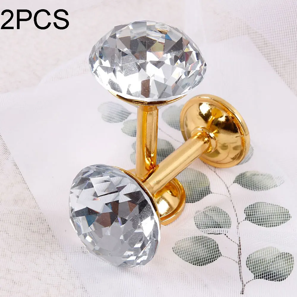 Silver 2pcs Faux Diamond Curtain Drapery Tiebacks Door Wall Tassel Hooks