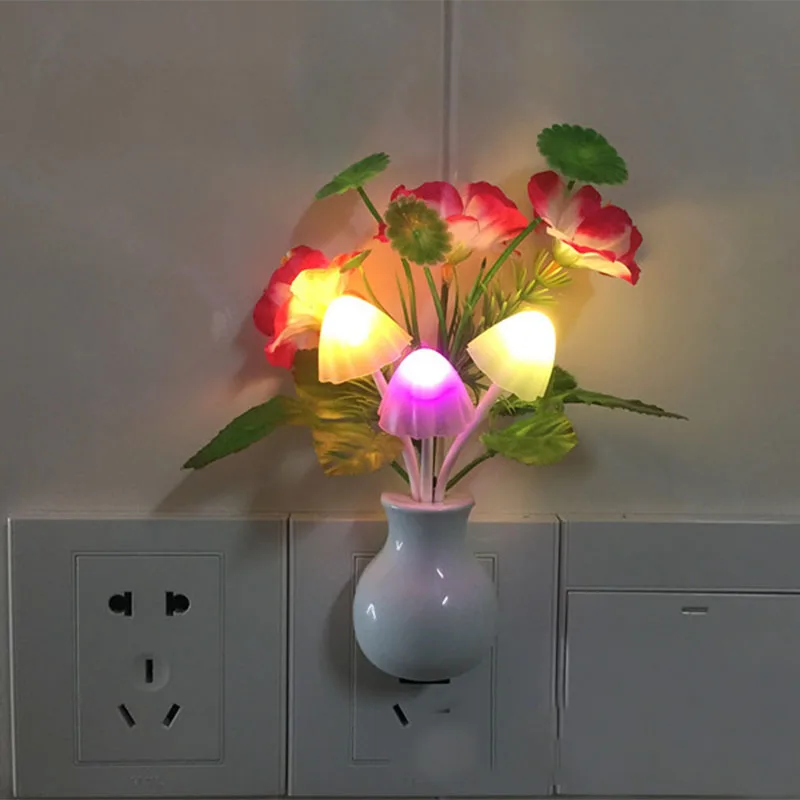 

1pcs Novelty US Plug Led Night Light Induction Dream Mushroom Fungus LED Lamp