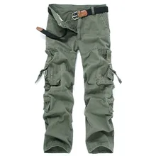 Большие размеры 40,, мужские брюки карго, Классические однотонные Свободные Комбинезоны с карманами, Классические хлопковые Длинные повседневные брюки YN381