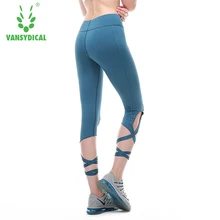 Dance Bandage Capri Leggings Yoga Fitness Gym Running Women Pants Straps Workout Lounge Pants