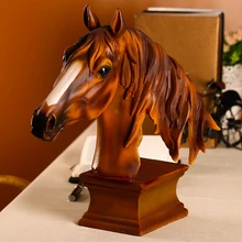 Абстрактная голова лошади резиновая скульптура ручной работы статуя мустанга талисман ремесло подарок орнамент для Декор для гостиной и подарок на день рождения