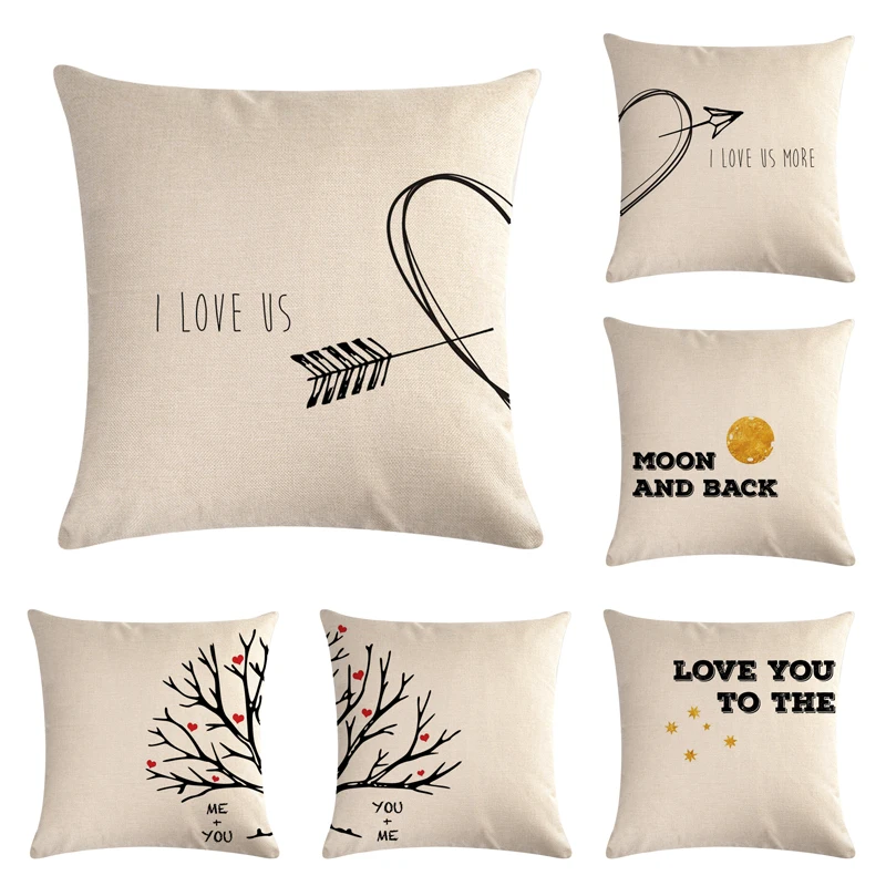 45*45 Cm Simple Couple Cushion Cover Suitable for Home/Automobile Decoration Linen/cotton Square Sofa | Дом и сад